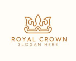 Golden King Crown logo design