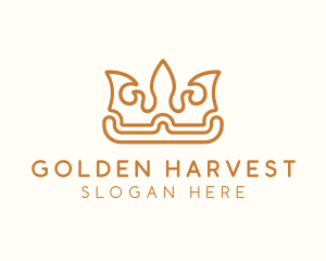 Golden King Crown logo design