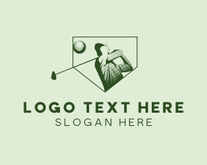 Minimalist Green Golf Player logo