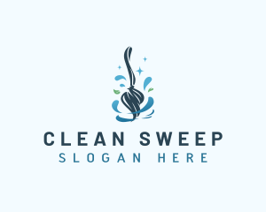 Housekeeping Cleaning Mop logo design