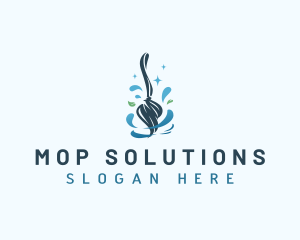 Housekeeping Cleaning Mop logo design