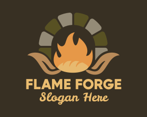 Wood Fire Oven Bread logo design