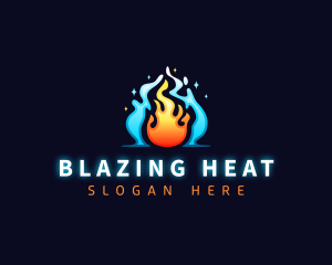 Heating Cooling HVAC logo design