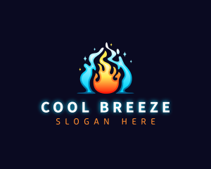 Heating Cooling HVAC logo design