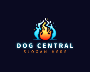 Heating Cooling HVAC logo design