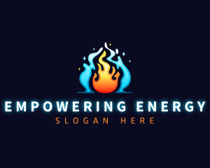 Heating Cooling HVAC logo design