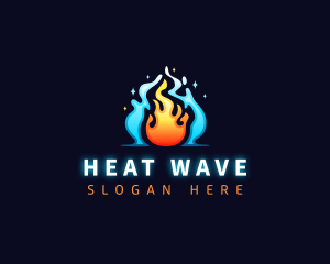 Heating Cooling HVAC logo design