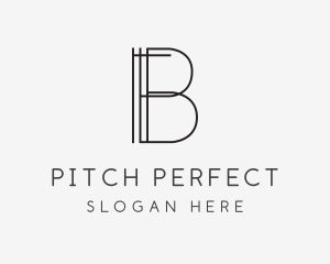 Geometric Lines Letter B logo design