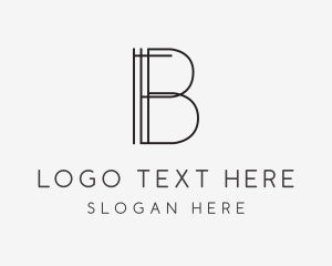 Monochrome - Geometric Lines Letter B logo design