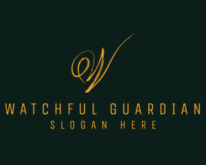 Luxury Brush Letter W logo design