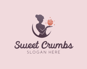 Woman Baking Cupcake logo