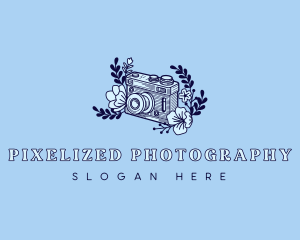 Floral Twigs Camera Lens logo design