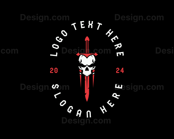 Sword Skull Weapon Logo