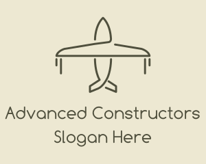 Green Airplane Flying logo design