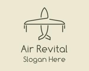 Green Airplane Flying logo design