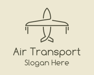 Green Airplane Flying logo design