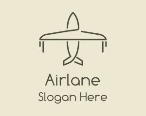 Green Airplane Flying logo