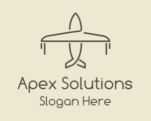 Green Airplane Flying logo design