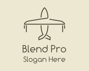 Green Airplane Flying logo design