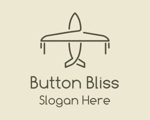 Green Airplane Flying logo design