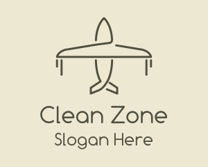 Green Airplane Flying logo design