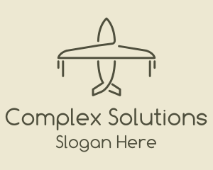 Green Airplane Flying logo design