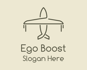 Green Airplane Flying logo design