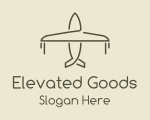 Green Airplane Flying logo design