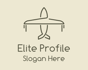 Green Airplane Flying logo design