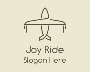 Green Airplane Flying logo design