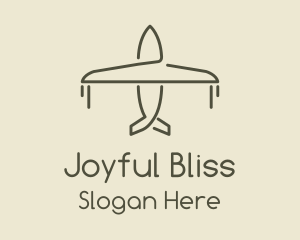 Green Airplane Flying logo design