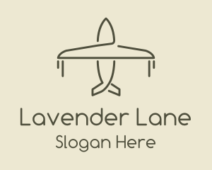 Green Airplane Flying logo design