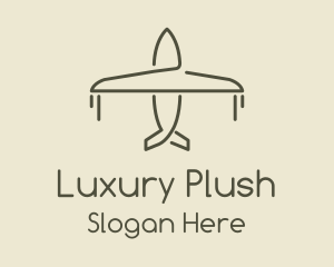 Green Airplane Flying logo design