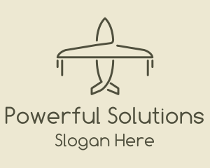 Green Airplane Flying logo design