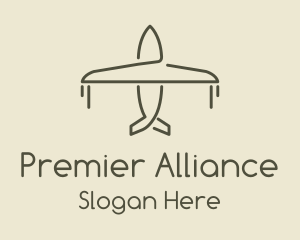 Green Airplane Flying logo design