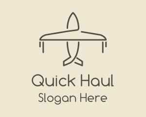 Green Airplane Flying logo design