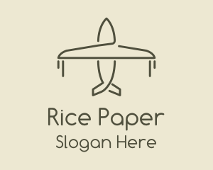 Green Airplane Flying logo design