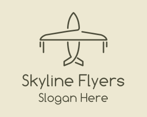 Green Airplane Flying logo design