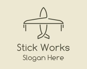 Green Airplane Flying logo design