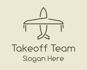Green Airplane Flying logo