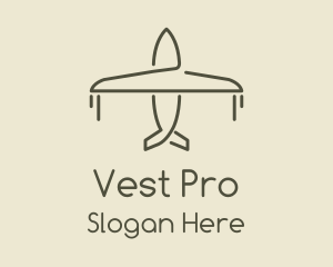 Green Airplane Flying logo design