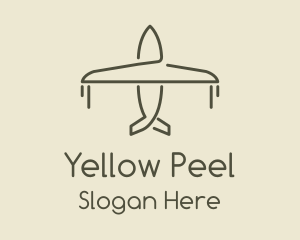 Green Airplane Flying logo design