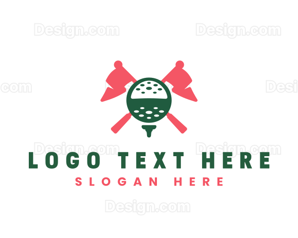 Golf Ball Flag Logo