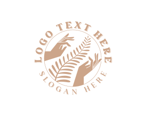 Leaf Flower Hand logo