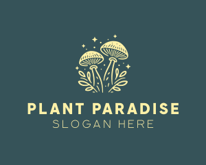 Mushroom Organic Plant logo design