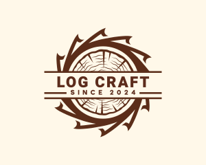 Woodwork Log Sawmill logo design