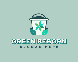 Trash Bin Leaves Recyclable logo