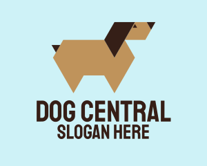 Brown Geometric Dog logo design