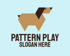 Brown Geometric Dog logo