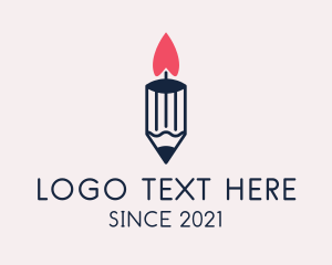 Pencil Candle Flame  logo